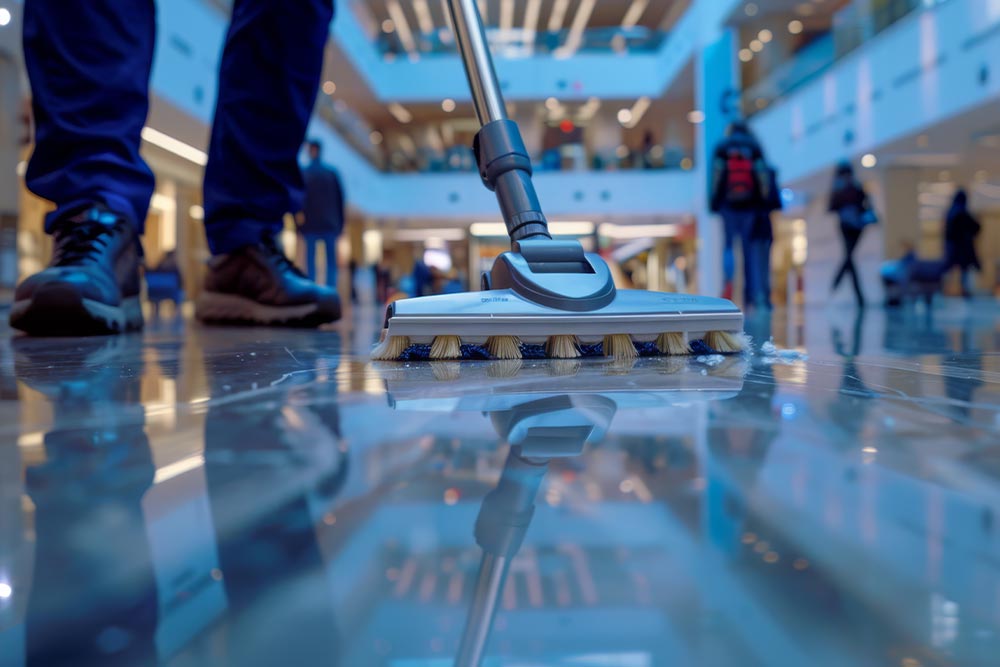 Modern shopping centre interior with professional cleaning in Sydney and Bega NSW
