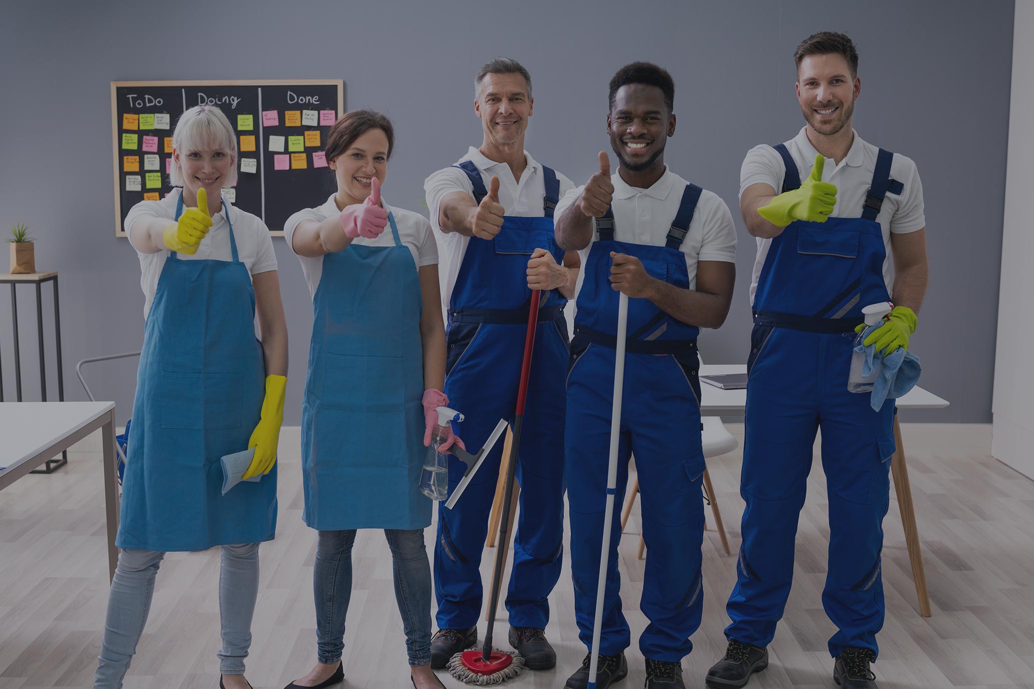 Professional team working together